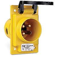 Russellstoll by ABB DuraGard 50 Amp, Weathertight, Reverse Service Male Receptacle, 600VAC/250VDC