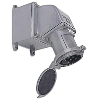 Russellstoll by ABB Maxgard Female Receptacle w/Angle Adapter, 30A, 2 Pole 3 Wire, 277V, 60Hz