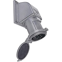 Russellstoll by ABB Maxgard Female Receptacle w/Angle Adapter, 30A, 2 Pole 3 Wire, 480V, 60Hz