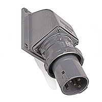 Russellstoll by ABB MaxGard Screw Cap Male Inlet w/Angle Adapter, 2 Pole 3 Wire, 100 Amp, 600V-60Hz