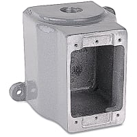 Russellstoll by ABB FS Shallow Box, 1 Gang, Aluminum, D&T with 3/4 Inch at B