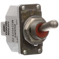 Safran Electrical & Power Switch, Toggle, 1 Pole, ON-NONE-OFF, 15A, 115VAC, Sealed, Screw Terminal, MS24523-22