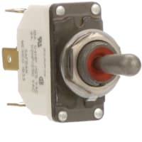 Safran Electrical & Power Switch, Toggle, 1 Pole, (ON)-OFF-(ON), 11A, 115VAC, IP68 Sealed, Spade Terminal