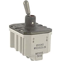 Safran Electrical & Power Switch, Toggle, 4 Pole, ON-NONE-(ON), 11A, 115VAC, Sealed, Screw Terminal, MS24525-26