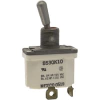 Safran Electrical & Power Switch, Toggle, 1 Pole, ON-NONE-(OFF), 11A, 115VAC, IP68 Sealed, Screw Terminal