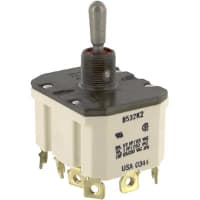 Safran Electrical & Power Switch, Toggle, 4 Pole, (ON)-OFF-(ON), 11A, 115VAC, IP68 Sealed, Screw Terminal