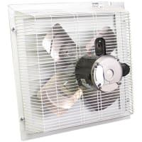 Schaefer Exhaust Fan, 20", Schaefer, 3120 CFM, Direct Drive, Shutter Style, 115/230V