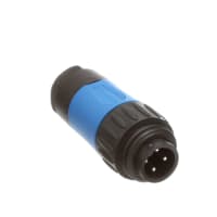 Amphenol Tuchel Industrial Circular Plastic Male Cable Connector 3+Gnd Silver Plated Screw Blue