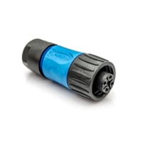 Amphenol Tuchel Industrial Circular Plastic Female Cable Connector 3+Gnd Silver Plated Screw Blue