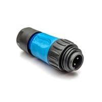 Amphenol Tuchel Industrial Circular Plastic Male Cable Connector 3+Gnd Silver Plated Screw Blue