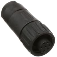 Amphenol Tuchel Industrial Circular Plastic Female Cable Connector, 6+Gnd crimp socket cont Black