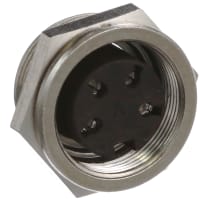 Amphenol Tuchel Industrial Connector 4 Female 20 to 26 AWG 6 mm 300 V 5 A Die Cast, C091 A Series