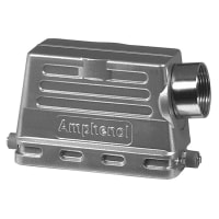 Amphenol Tuchel Industrial Connector comp metal side entry hood for c146d 40 cont insert pg21 cable opening