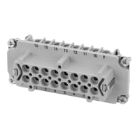 Amphenol Tuchel Industrial Rectangular Socket Insert, 16+E, E16, 14-24AWG, Screw, 400V, HeavyMate E Series