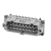 Amphenol Tuchel Industrial Rectangular Plug Insert, 16+PE, E16, 14-24AWG, Screw, 400V, HeavyMate E Series