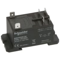 Schneider Electric/Legacy Relays Relay, E-Mech, Power, DPST-NO, 30A, Ctrl-V 24DC, Vol-Rtg 277/28AC/DC, Screw