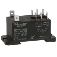 Schneider Electric/Legacy Relays Relay, 30 A, 120 VAC, Power, 1600 Ohms, Silver Alloy, 4 VA, DPDT, W92 Series