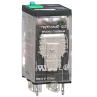 Schneider Electric/Legacy Relays General Purpose Relay Ice Cube DPDT 12 VDC, 15A, Full Cover, 782 Power Series