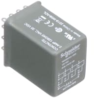 Schneider Electric/Legacy Relays Relay, E-Mech, Hermetically Sealed, 4PDT, Cur-Rtg 5A, Ctrl-V 120AC, Plug-In