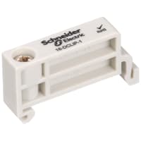 Schneider Electric/Legacy Relays End Clip, Holds Sockets to DIN Rail, Plastic, w/Locking Screw, 42 mm L