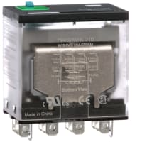 Schneider Electric/Legacy Relays Relay, 15 A, 24 VDC, Power, 24 VDC, 368 Ohms, Quick Connect Solder/Plug-In