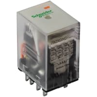 Schneider Electric/Legacy Relays Relay 4PDT, 24 VDC, 6A, 300 V, Socket Mount, Blade Terminal, 792 Control Series