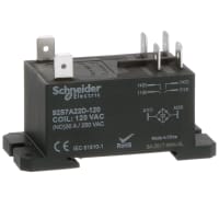 Schneider Electric/Legacy Relays Relay, 30 A, 120 VAC, Power, 1600Ohms, Silver Alloy, 4 VA, DPST-NO, W92 Series