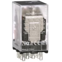 Schneider Electric/Legacy Relays Relay 4PDT, 24 VDC, 3A, 300 V, Socket Mount, Blade Terminal, 792 Control Series