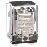 Schneider Electric/Legacy Relays Relay, E-Mech, Gen-Purp, DPDT, 25A, Ctrl-V 12DC, Vol-Rtg 300AC, Socket Mnt