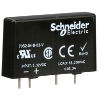 Schneider Electric/Legacy Relays Relay, SSR, Zero-Switching, SPST-NO, 3A, Ctrl-V 3-32DC, Vol-Rtg 24-140AC, 4 Pin