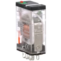 Schneider Electric/Legacy Relays Relay, Miniature, SPDT, 15 A, 300 VAC, Plug-In, Locking Pushbutton, LED, UL/CSA