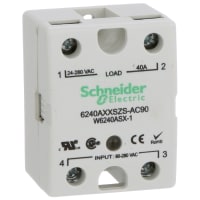 Schneider Electric/Legacy Relays Relay, SSR, Zero-Switching, SPST-NO, 40A, Ctrl-V 90-280AC, Vol-Rtg 24-280AC