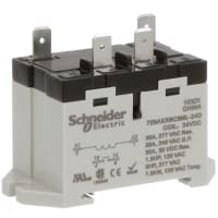 Schneider Electric/Legacy Relays Relay, Electromechanical, SPST-NO, 30A, 24VDC, DIN Rail/Panel Mount, 725 Series