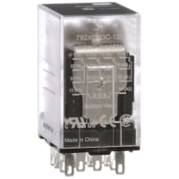 Schneider Electric/Legacy Relays Relay 4PDT, 12DC, 3A, 12 VDC, Socket Mount, Blade Terminal, 792 Control Series