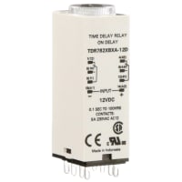 Schneider Electric/Legacy Relays Relay, E-Mech, Timing, On Delay, DPDT, 5A, Ctrl-V 12DC, Socket Mnt, Plug-In