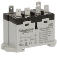 Schneider Electric/Legacy Relays Relay, Electromechanical, DPST-NO, 25A, 12VDC, DIN Rail/Panel Mount, 725 Series