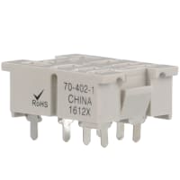 Schneider Electric/Legacy Relays Relay Socket, 8 Pin, 10 A (Nom.), 300 V (Nom.), 1500 V (RMS), PCB Mount, Light Gray