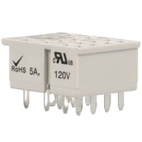 Schneider Electric/Legacy Relays Relay Socket, 14 Pin, 10 A (Nom.), 300 V (Nom.), 1500 V (RMS), PCB Mount, Light Gray