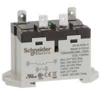 Schneider Electric/Legacy Relays Relay, Electromechanical, SPST-NO, 30A, 120VAC, DIN Rail/Panel Mount, 725 Series