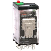 Schneider Electric/Legacy Relays Relay 4PDT, 120AC, 3A, 300 V, Socket Mount, Blade Terminal, 792 Control Series