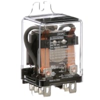 Schneider Electric/Legacy Relays Relay, 30 A, 24 VAC, DPDT, 2.90 in. (Max.) L x 1.53 in. (Max.) H, 54 Ohms