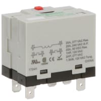 Schneider Electric/Legacy Relays Relay, Electromechanical, DPST-NO, 25A, 120VAC, Socket, 725 Series