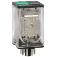 Schneider Electric/Legacy Relays Relay, E-Mech, DPDT, Ctrl-V 110DC, 10A, 250VAC, Socket Mnt, Octal, 8 Pin, LED, 7