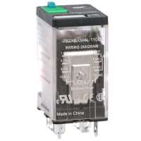 Schneider Electric/Legacy Relays Relay, 15 A, 110/125 VDC @ +25 deg.C, DPDT, 11000 Ohms, Solder/Plug In, 0.1 in.