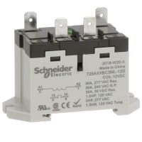 Schneider Electric/Legacy Relays Relay, Electromechanical, SPST-NO, 30A, 12VDC, DIN Rail/Panel Mount, 725 Series