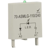 Schneider Electric/Legacy Relays Module, Relay Socket, LED Indicator, Green, 120/240 VAC/VDC, UL Recognized