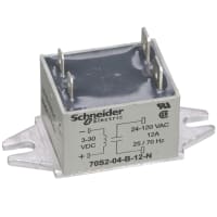 Schneider Electric/Legacy Relays Relay, SSR, Zero-Switching, SPST-NO, 12A, Ctrl-V 3-30DC, Vol-Rtg 24-140 AC, 70S2