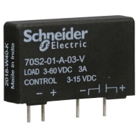 Schneider Electric/Legacy Relays Relay, SSR, Power, SPST-NO, Cur-Rtg 3A, Ctrl-V 3-15DC, Vol-Rtg 3-60DC, PCB Mount