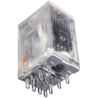 Schneider Electric/Legacy Relays Relay, 3 A, 12 VDC @ 25 C, 4PDT, 160 Ohms @ 25 C, Solder/Plug-In, 0.05 in.