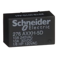 Schneider Electric/Legacy Relays Relay;E-Mech;Power;SPST-NO;Cur-Rtg 10A;Ctrl-V 5DC;Vol-Rtg 240/30AC/DC;PCB Mnt